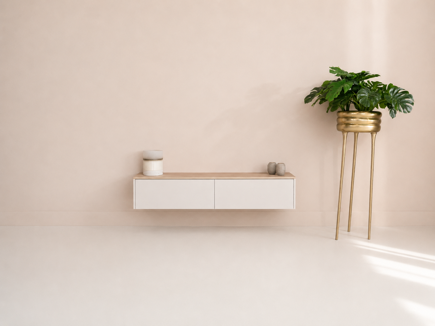 TV-meubel Gregor - Zwevend - Melamine - 2 kleppen