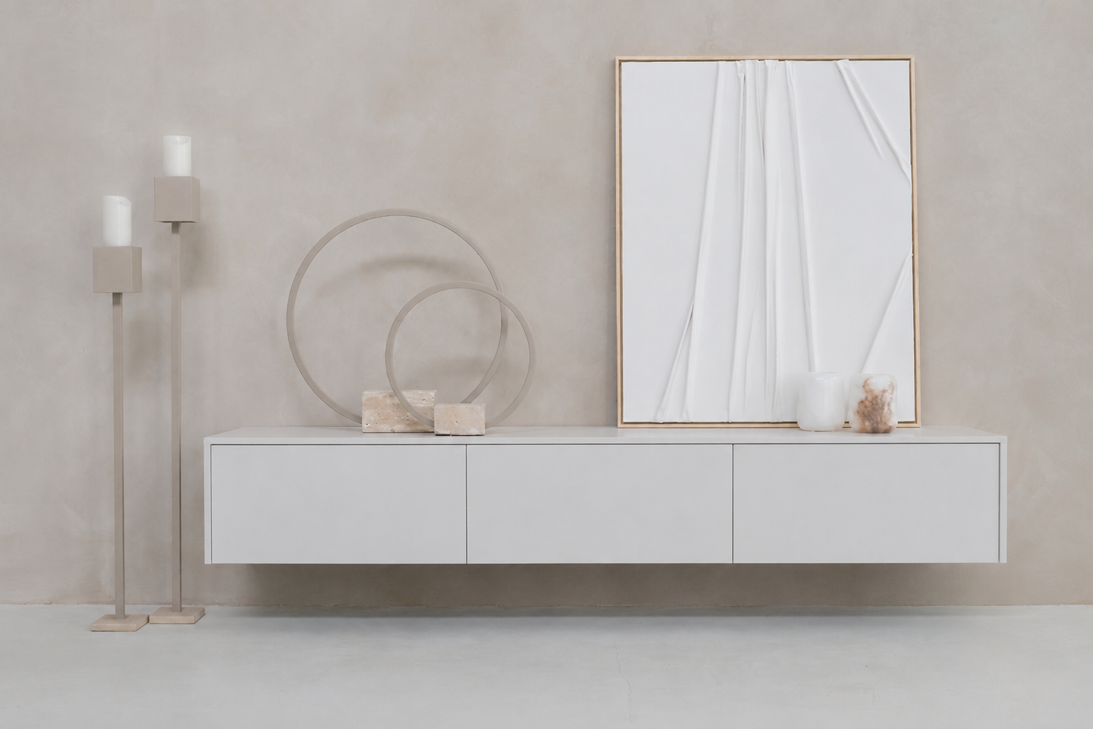 TV-meubel Johnson - Zwevend - MDF - 3 kleppen