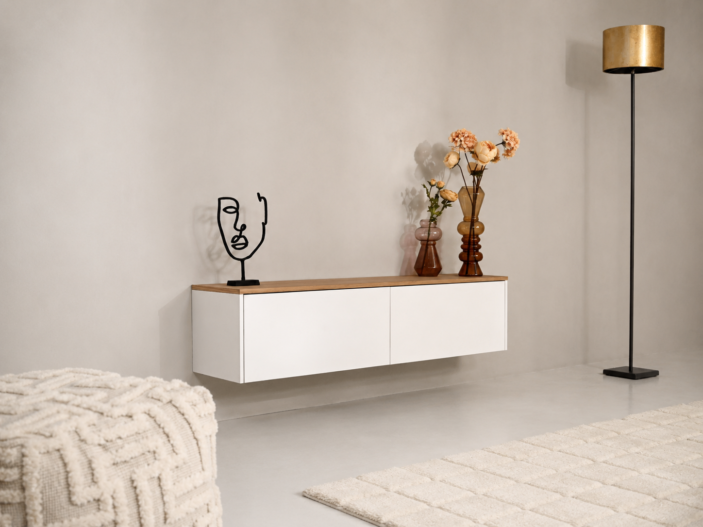 TV-meubel Johnson - Zwevend - MDF - 2 kleppen
