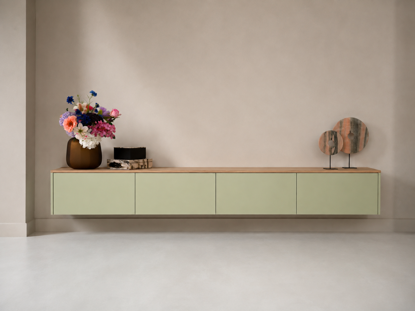 TV-meubel Johnson - Zwevend - MDF - 4 kleppen