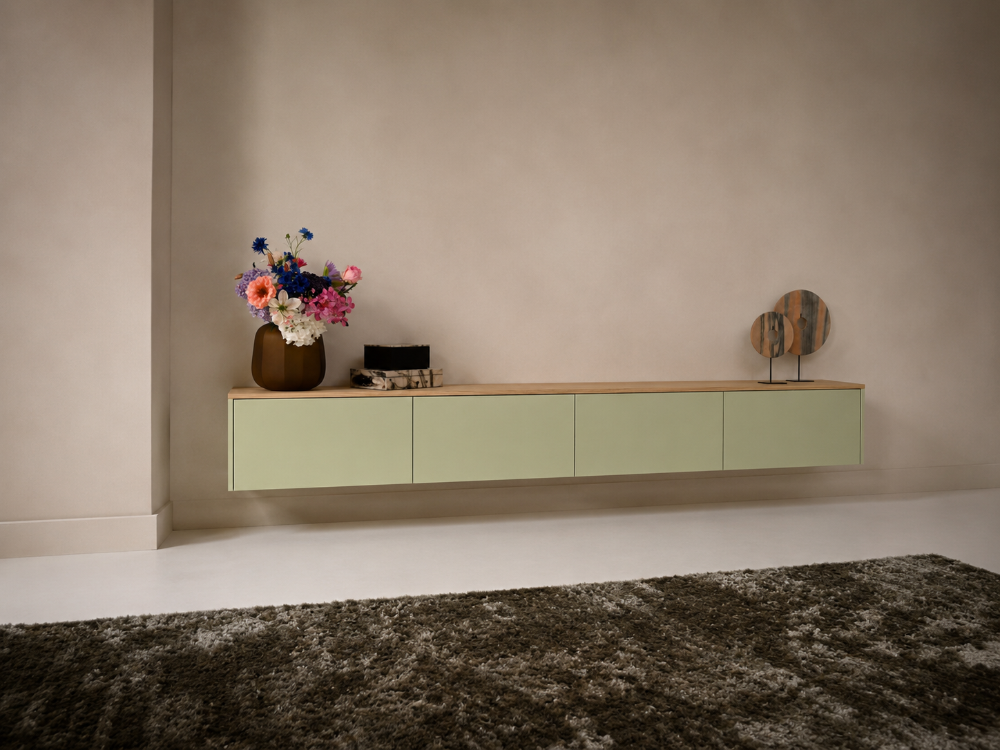 TV-meubel Johnson - Zwevend - MDF - 4 kleppen