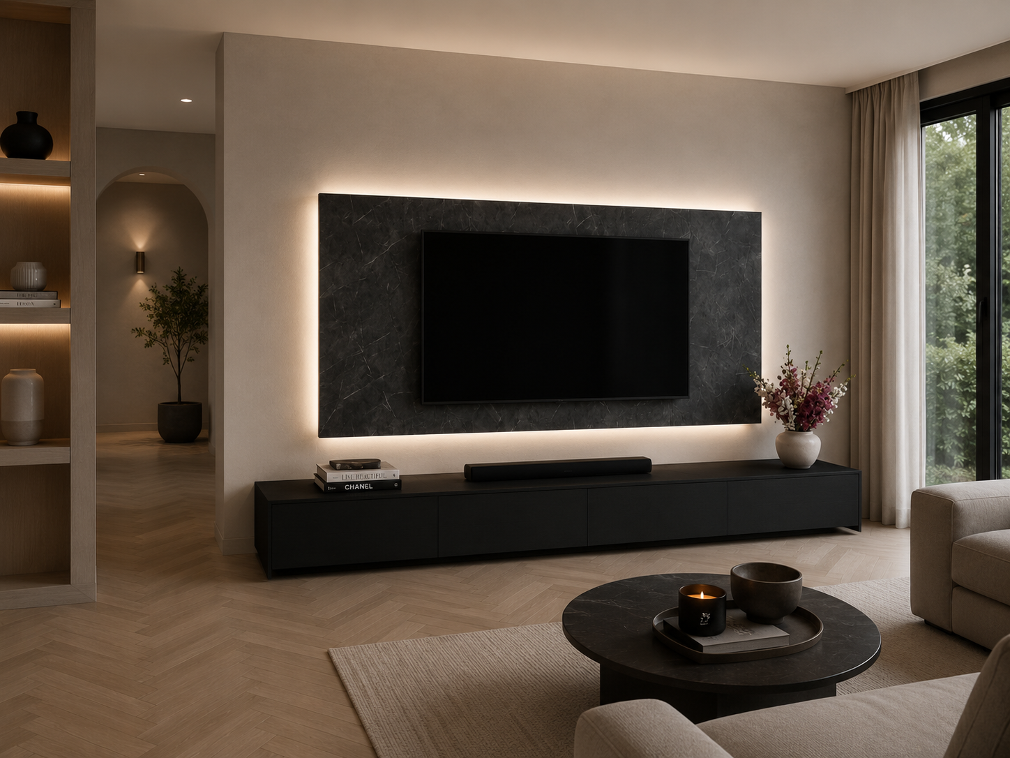 Wandpaneel - Marmer - Melamine - TV paneel