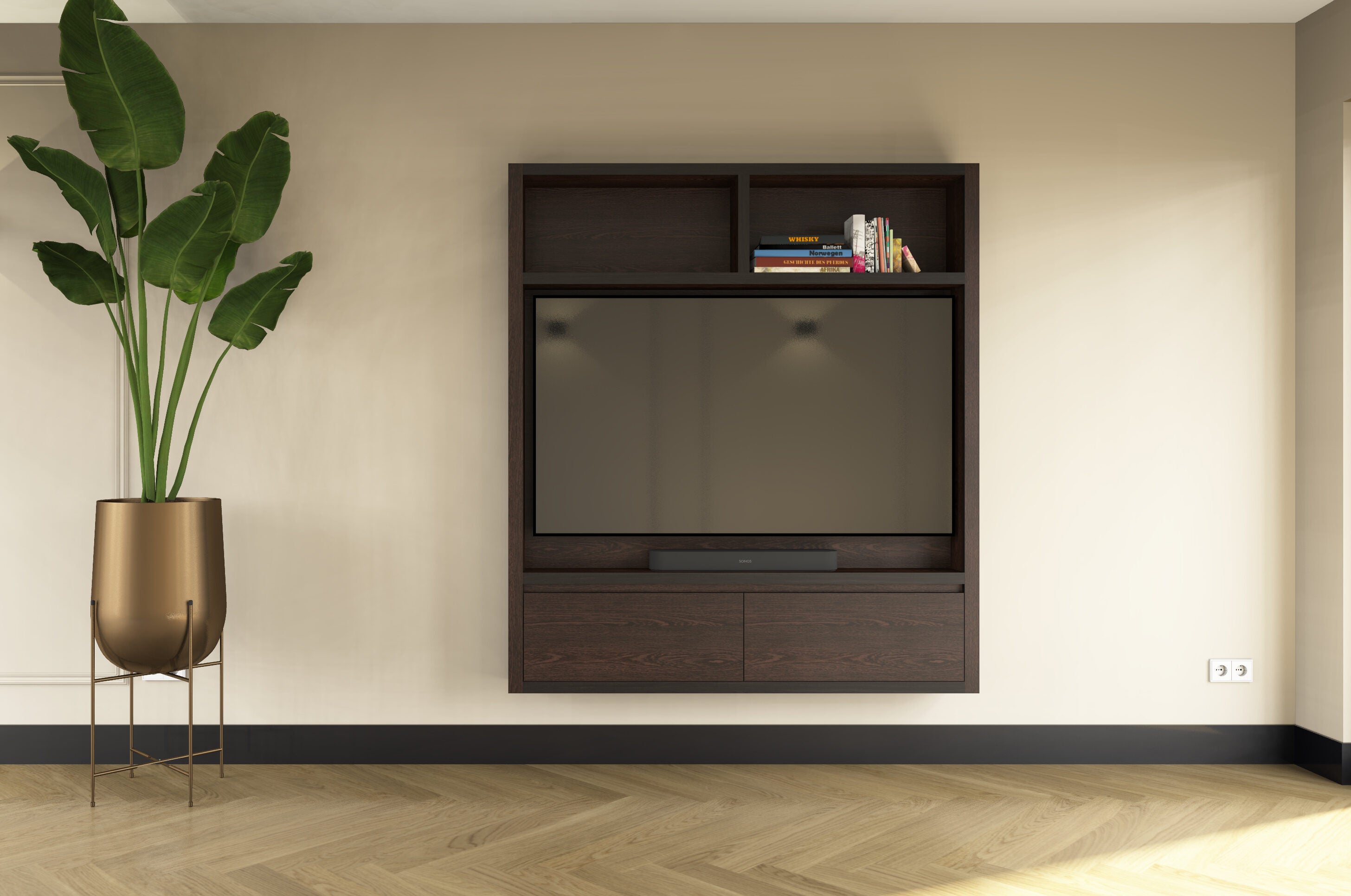 Cinewall Como - Zwevend - Bruin - Eiken - 2 kleppen - 160 cm