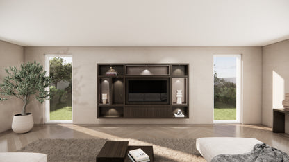 Cinewall Garda - Zwevend - Zwart - Eiken - 2 kleppen - 300 cm