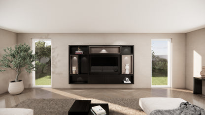 Cinewall Garda - Zwevend - Bruin - Eiken - 2 kleppen - 300 cm