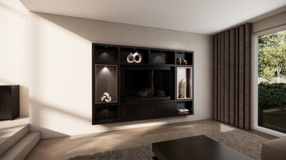 Cinewall Garda - Zwevend - Zwart - Eiken - 2 kleppen - 270 cm