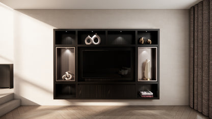 Cinewall Garda - Zwevend - Zwart - Eiken - 2 kleppen - 270 cm