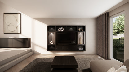 Cinewall Garda - Zwevend - Zwart - Eiken - 2 kleppen - 270 cm