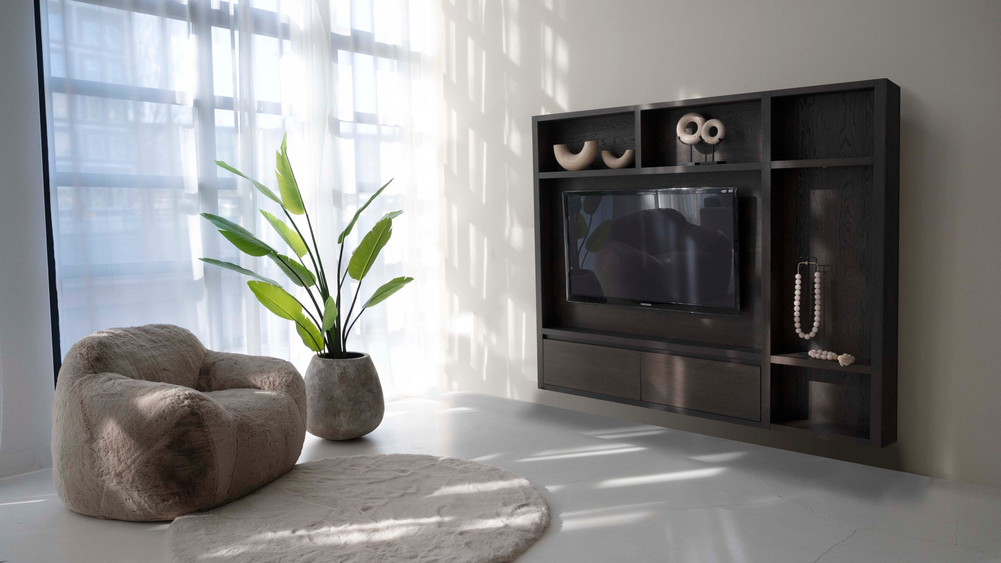 Cinewall Como -Zwevend - Bruin- Eiken - 2 kleppen - 210 cm