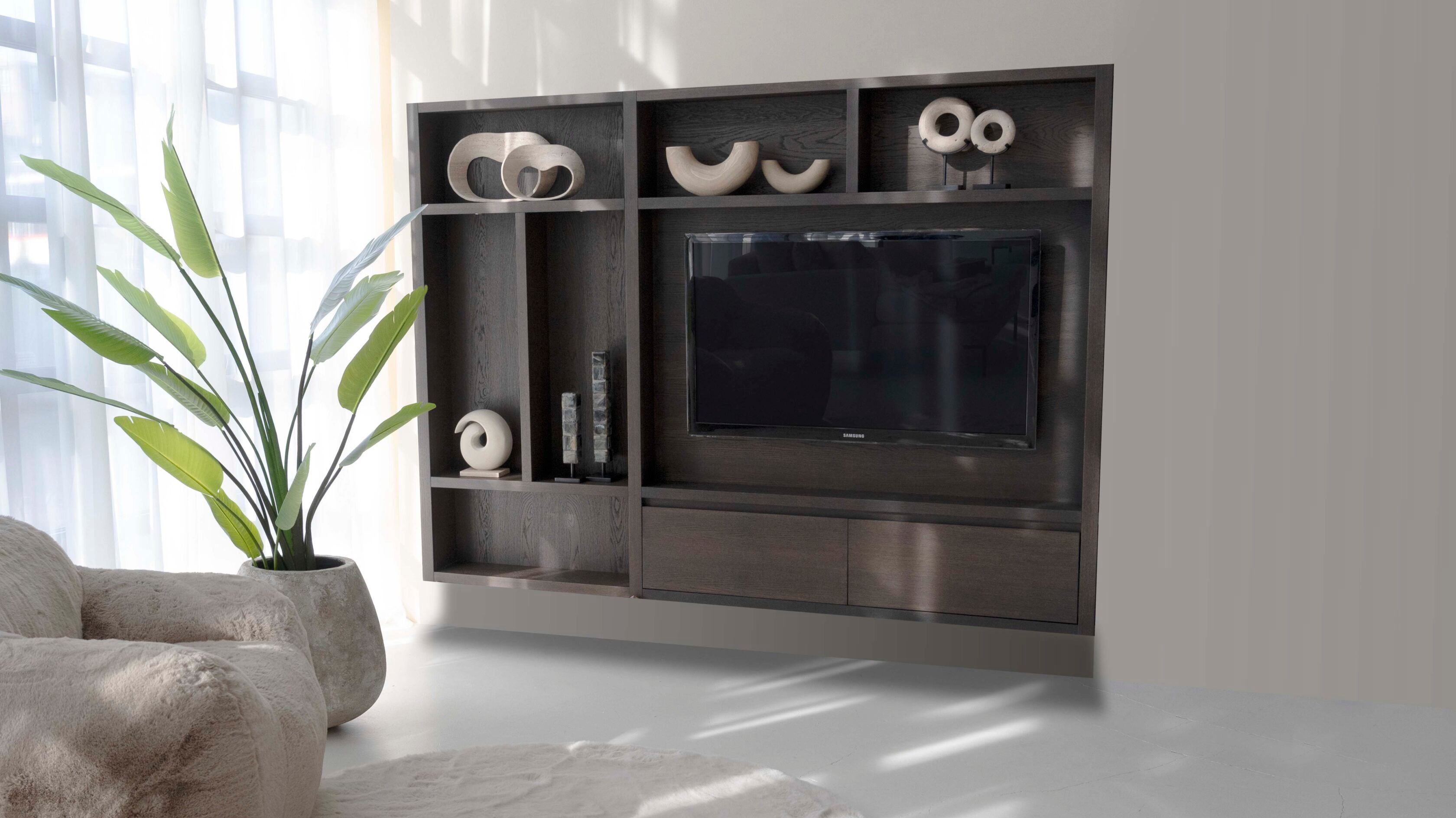Cinewall Como - Zwevend - Bruin - Eiken - 2 kleppen - 240 cm