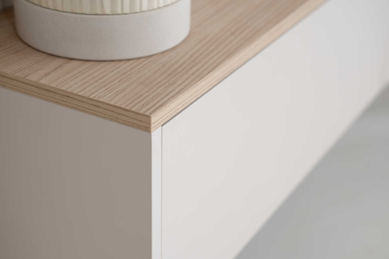 TV-meubel Gregor - Zwevend - Wit - Melamine - 2 kleppen