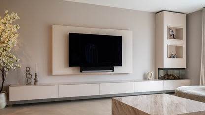 Tv-meubel Zyan - Mdf - Elektrische haard - Met koof