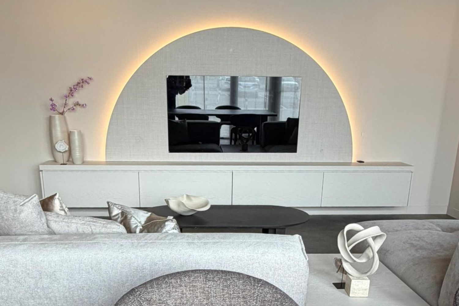WANDPANEEL - MELAMINE - ROND - TV PANEEL