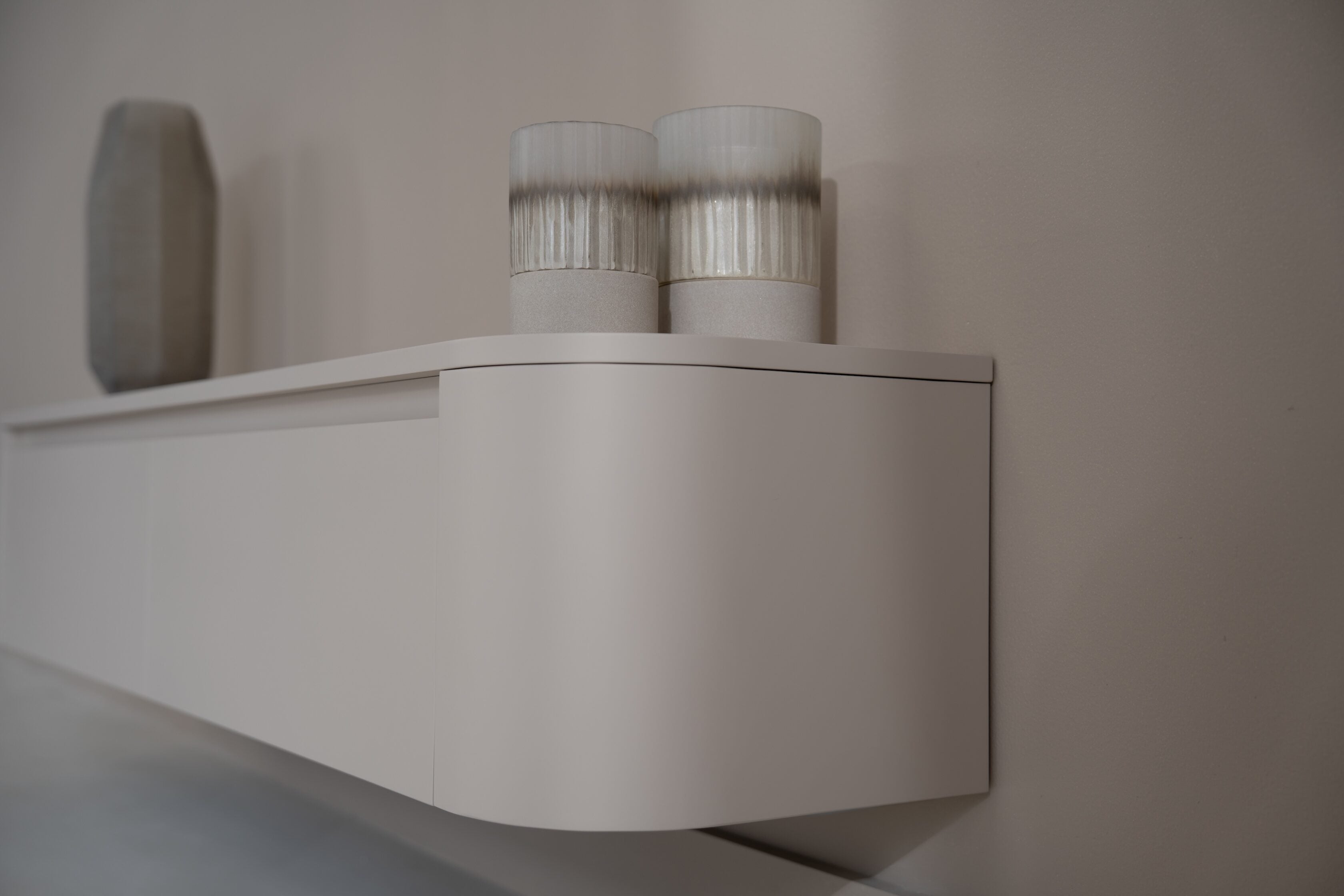 Tv-meubel Runa - Zwevend - Off White - MDF - 2 kleppen