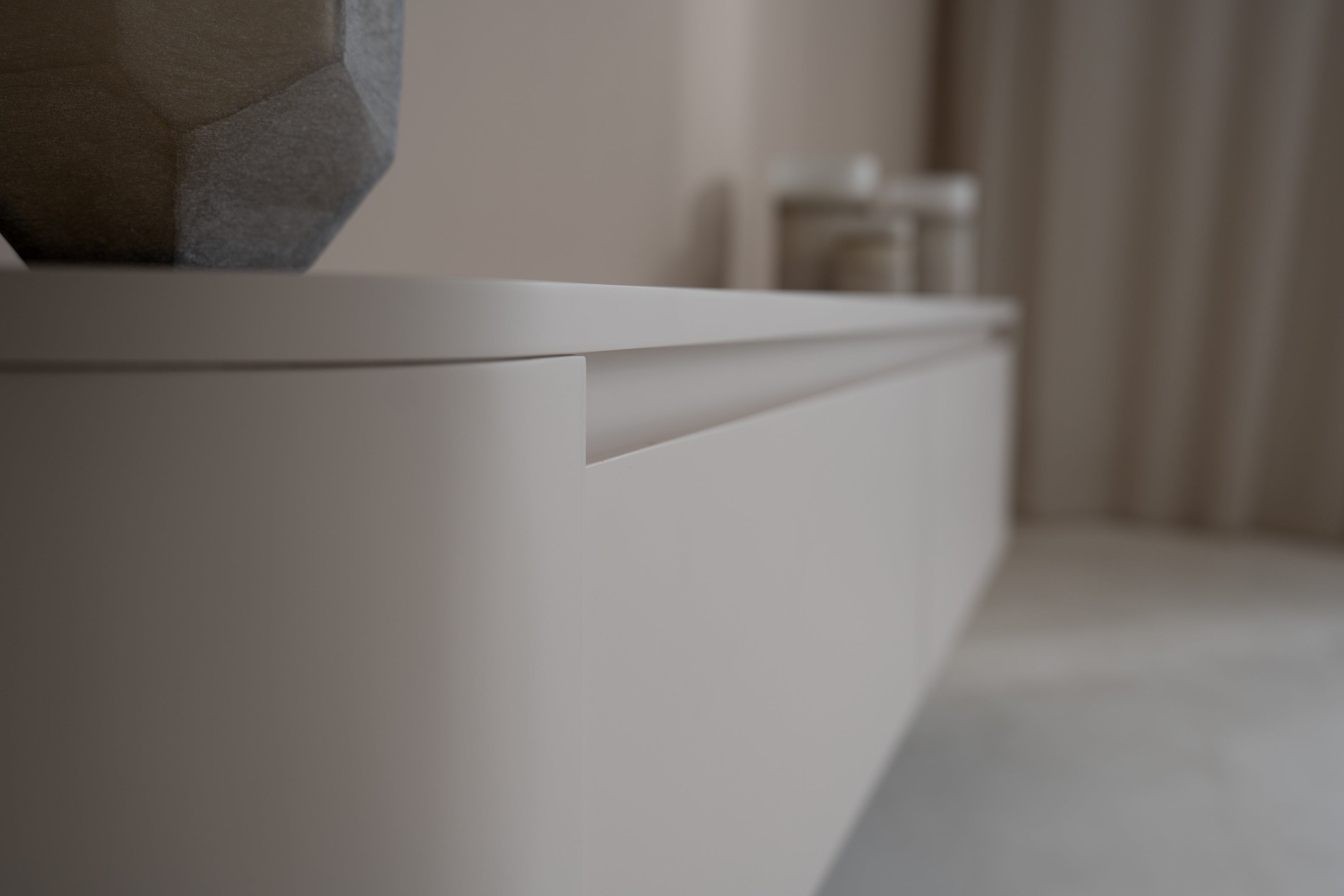 Tv-meubel Runa - Zwevend - Off White - MDF - 2 kleppen