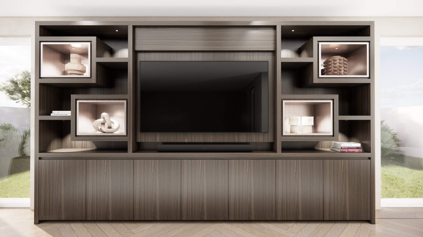 Cinewall Monroe - Staand - Eiken - 7 Deurs - 350-410 cm