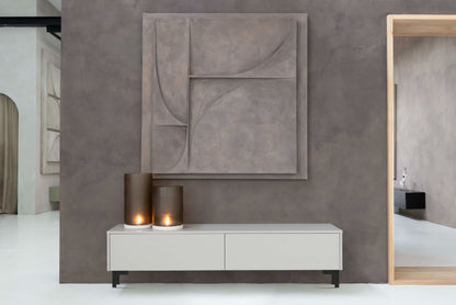 TV-meubel Murphy - Staand - Grijs - Melamine - 2 kleppen