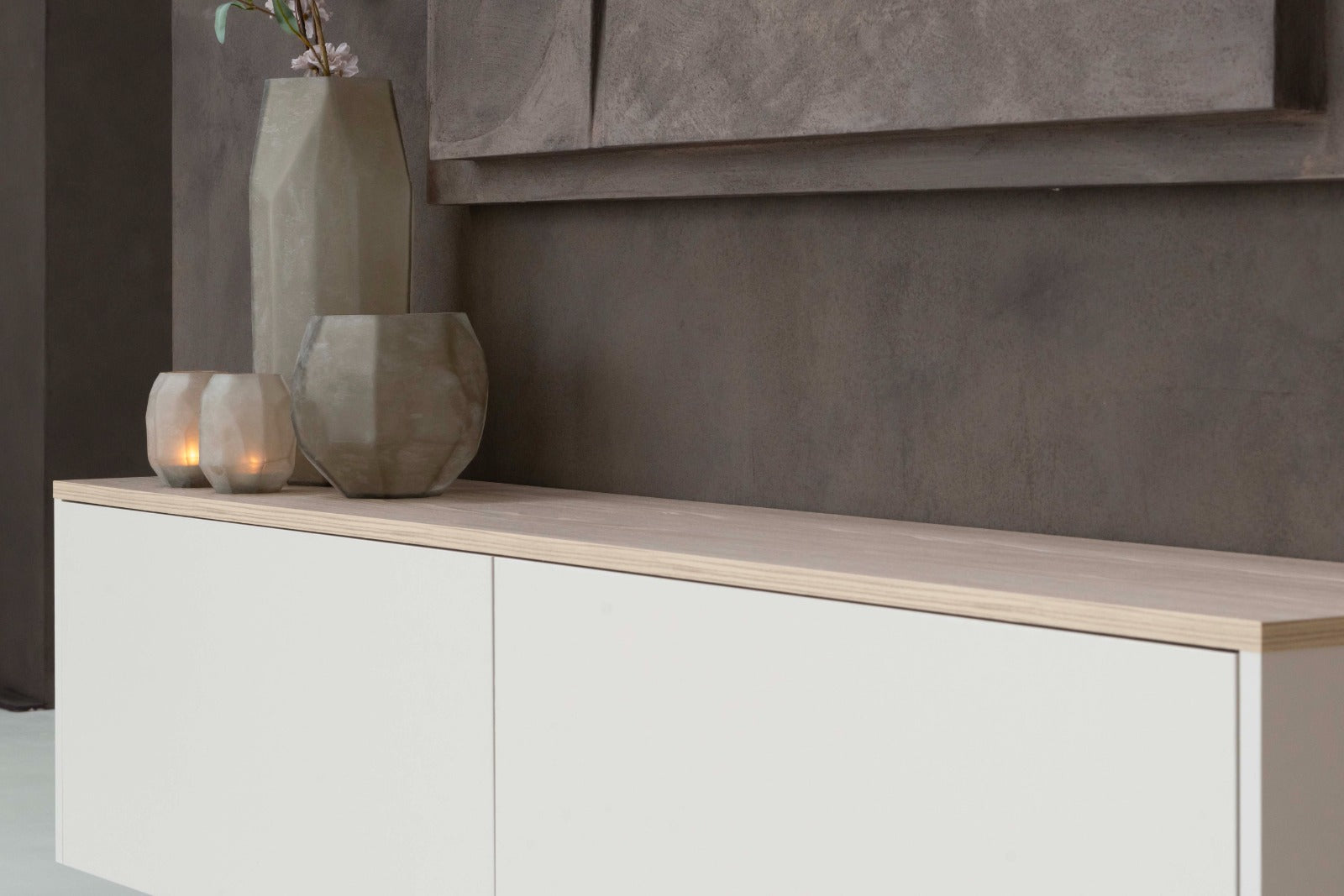 TV meubel Gregor - Staand  - Wit- Melamine - 2 kleppen