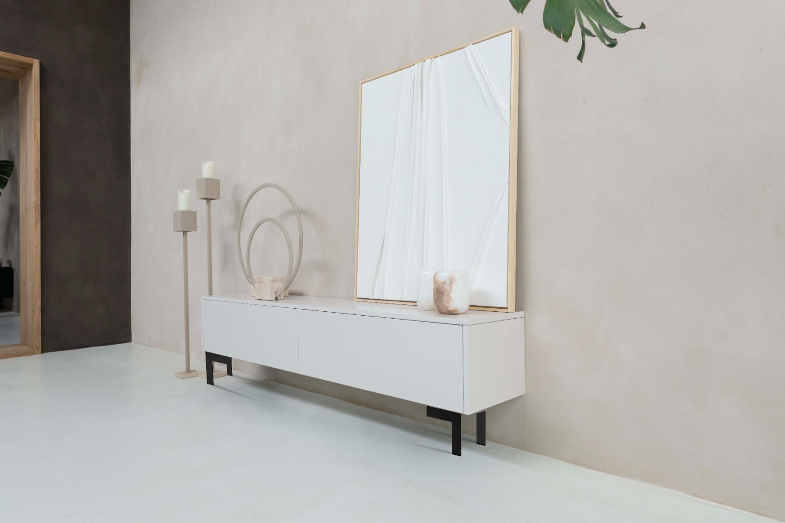 TV-meubel Murphy - Staand - Off White - Melamine - 2 kleppen