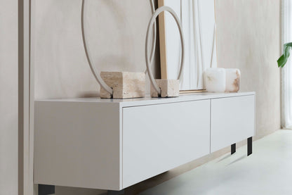 TV-meubel Murphy - Staand - Off White - Melamine - 2 kleppen