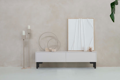 TV-meubel Murphy - Staand - Off White - Melamine - 2 kleppen