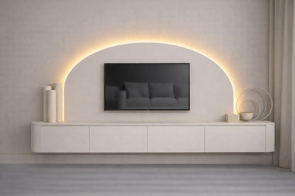 WANDPANEEL - MDF - ROND - TV PANEEL