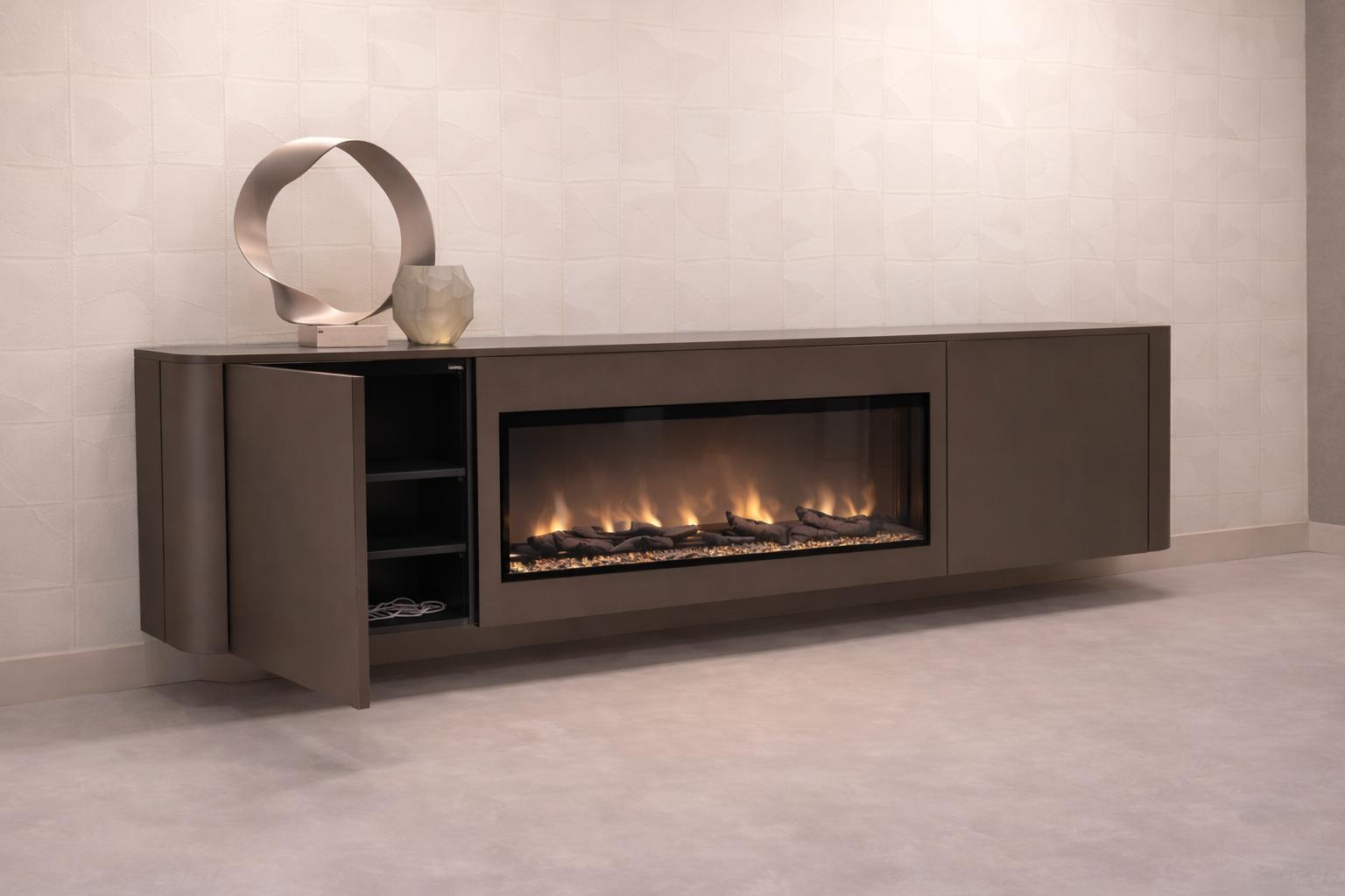 DRESSOIR RUNA - MDF - 2 DEUREN - ELEKTRISCHE HAARD