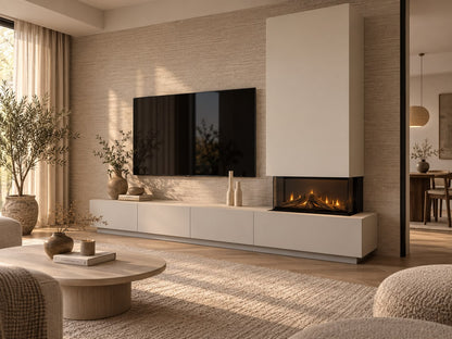 TV-MEUBEL BOLTON - MDF - 4 KLEPPEN - ELEKTRISCHE HAARD - MET KOOF