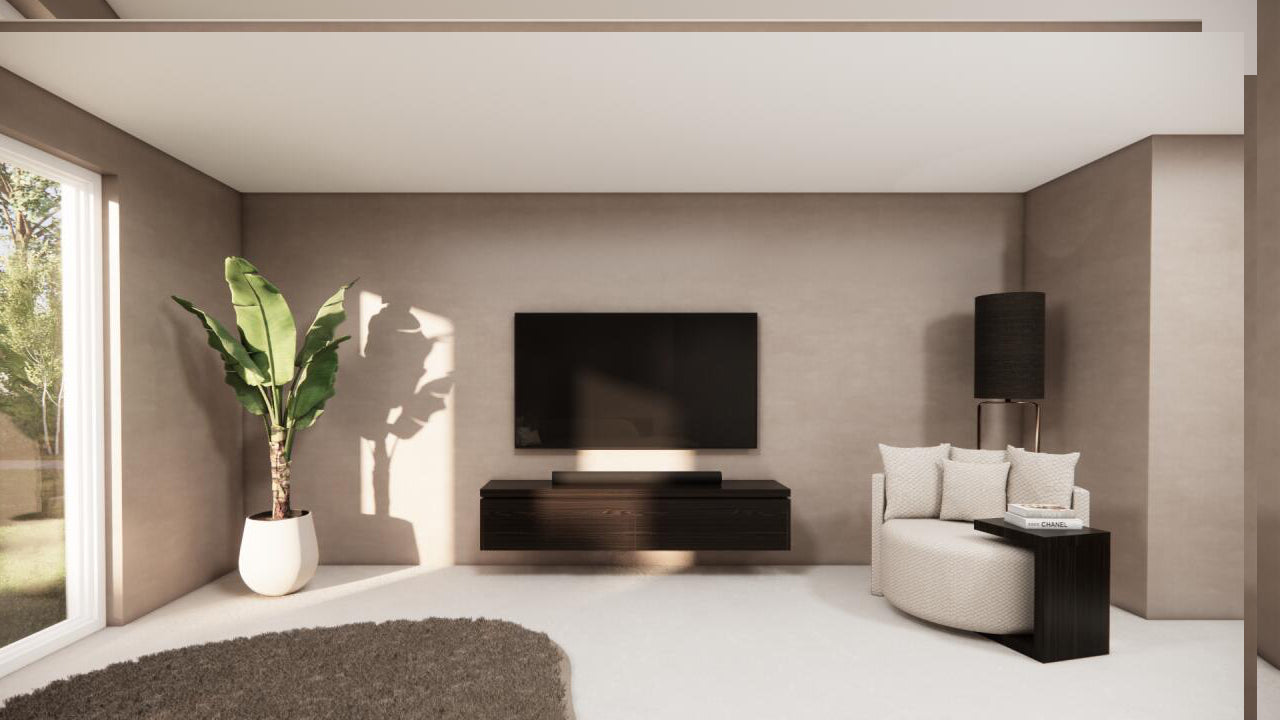 TV-meubel Rockefeller - Zwevend - Bruin - Eiken - 2 kleppen