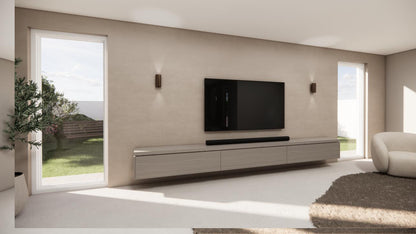 TV-meubel Rockefeller - Zwevend - Beige - Eiken - 3 kleppen