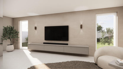 TV-meubel Rockefeller - Zwevend - Beige - Eiken - 3 kleppen