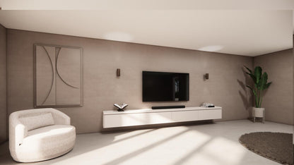TV-meubel Rockefeller - Zwevend - Off White - MDF - 4 kleppen
