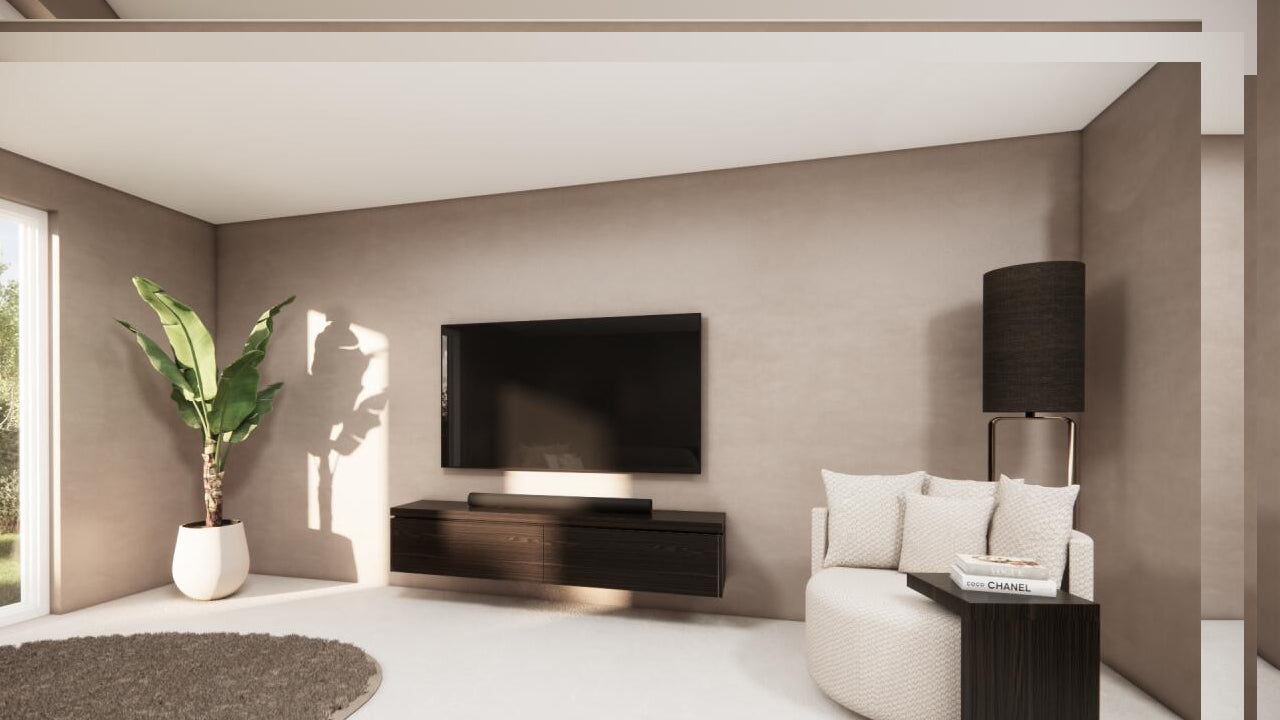 TV-meubel Rockefeller - Zwevend - Bruin - Eiken - 2 kleppen
