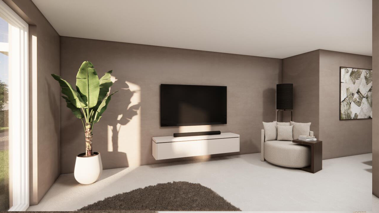 TV-meubel Rockefeller - Zwevend - Off White - MDF - 2 kleppen