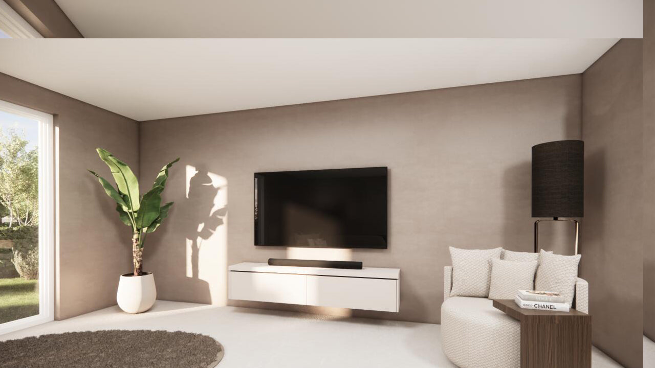 TV-meubel Rockefeller - Zwevend - Off White - MDF - 2 kleppen