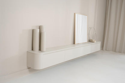 TV-meubel Runa - Zwevend - Off White - MDF - 4 kleppen