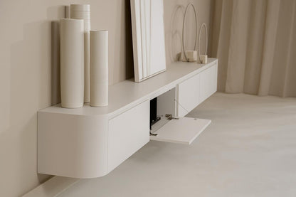 TV-meubel Runa - Zwevend - Wit - MDF - 4 kleppen
