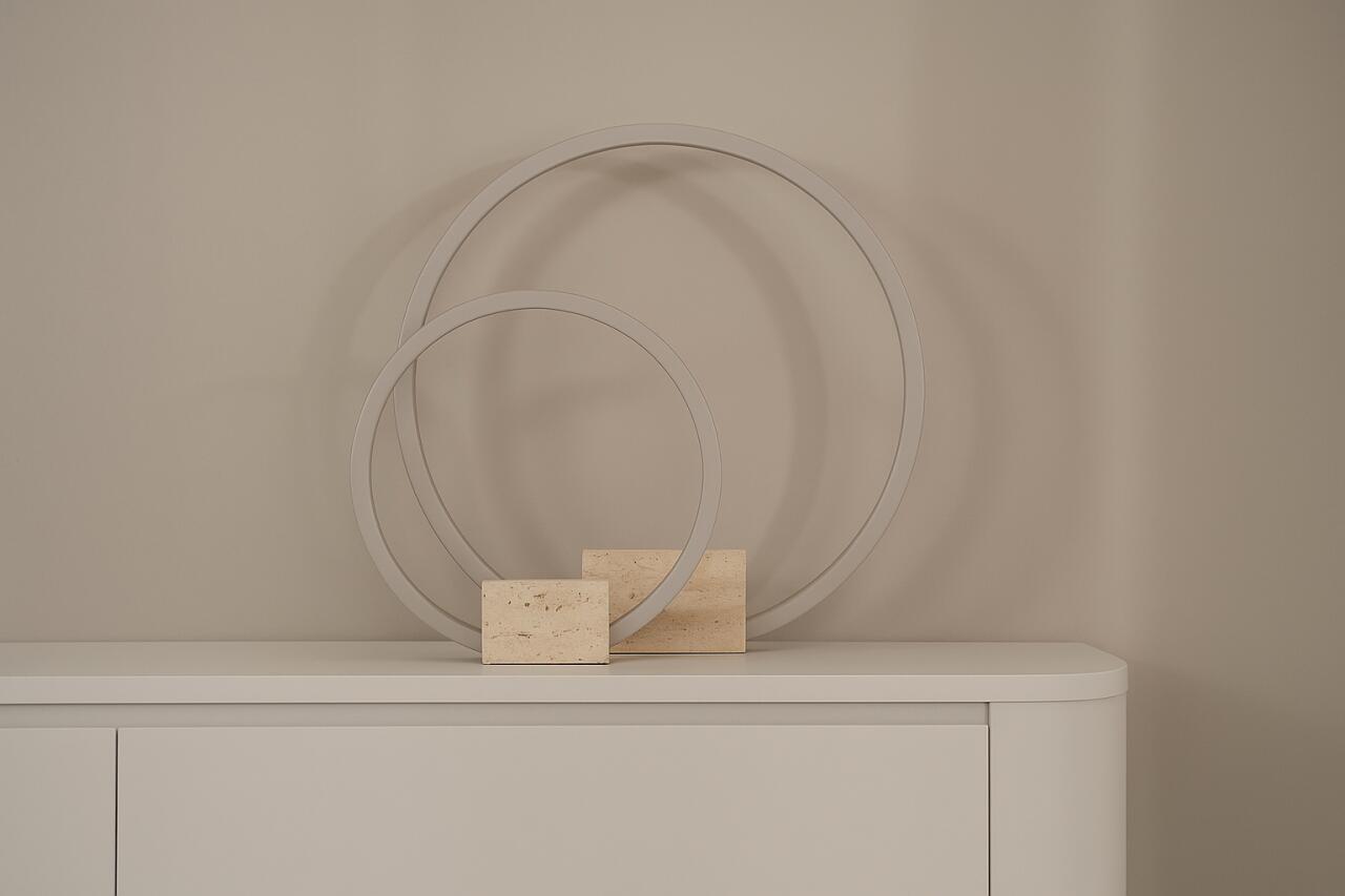 TV-meubel Runa - Zwevend - Wit - MDF - 4 kleppen