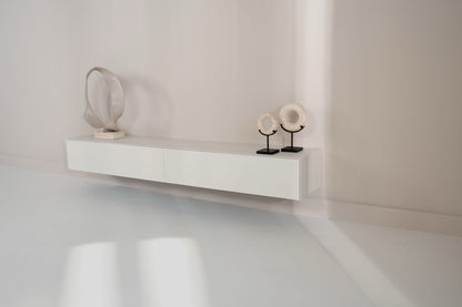TV-meubel Zyan - Zwevend - Wit - MDF - 2 kleppen