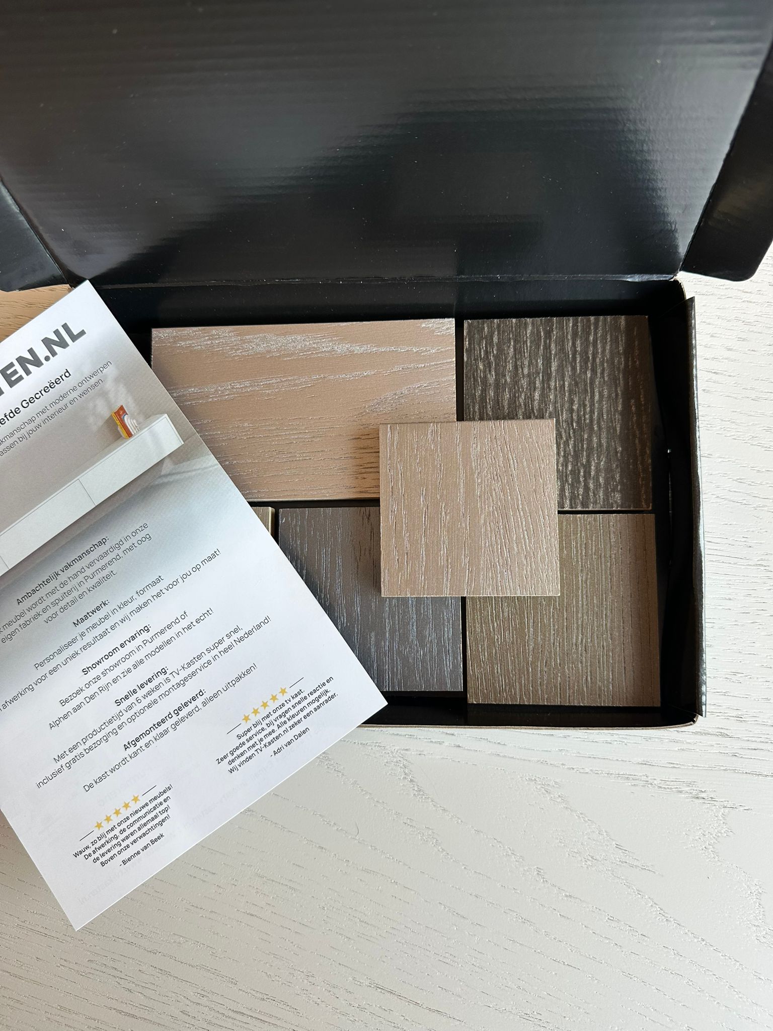 Kleurtstalenbox per 5 stuks | Eiken Fineer Metallic