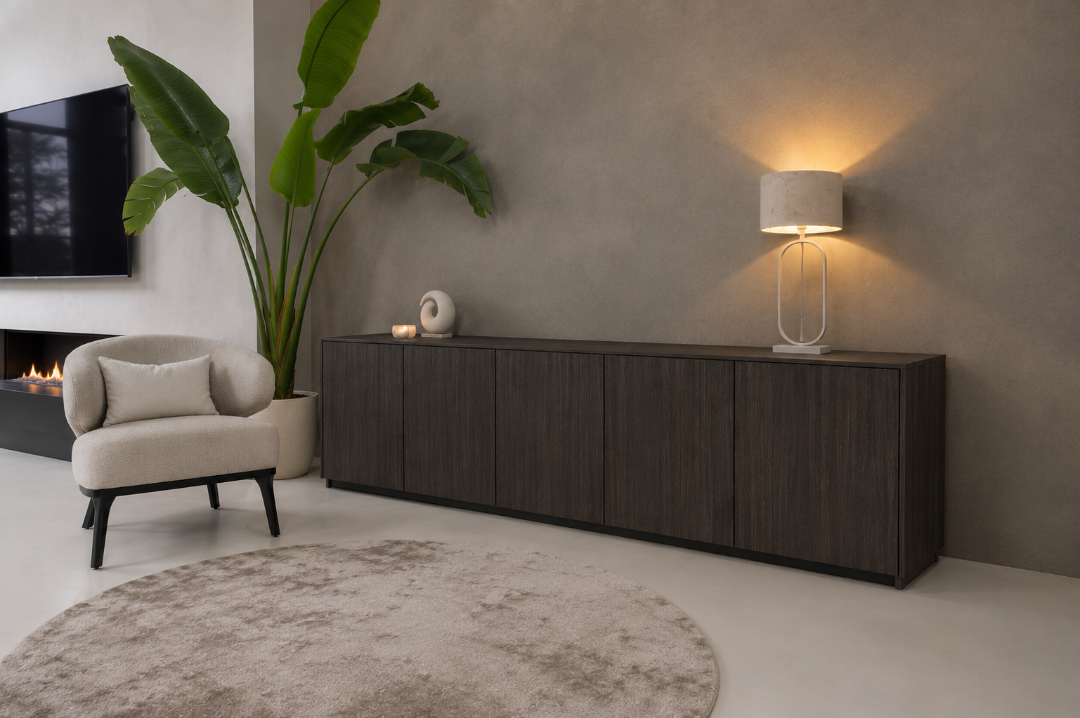 Dressoir Johnson - Staand - Eiken - 5 Deurs
