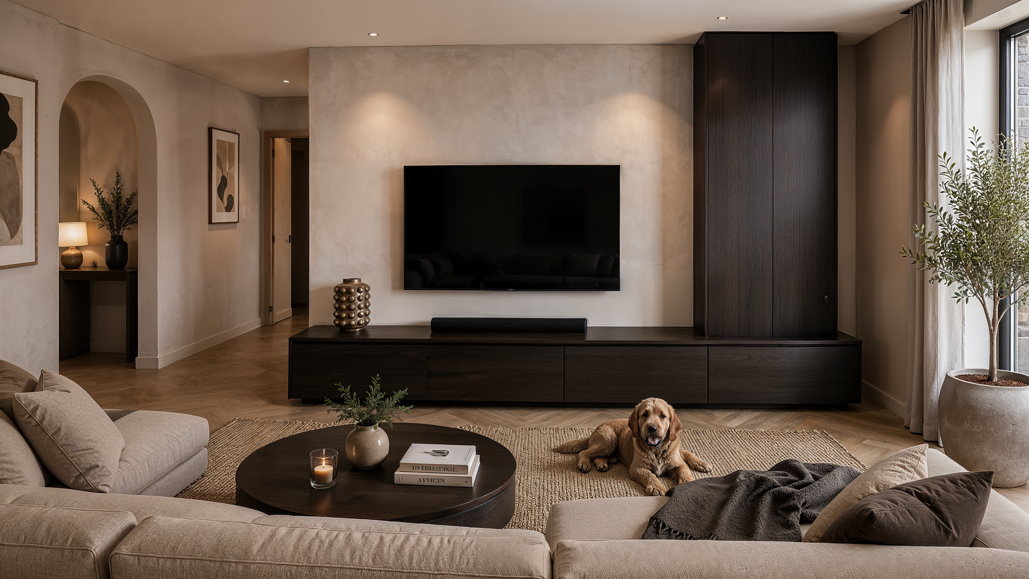 Tv meubel Mason Royal - Eiken - 4 kleppen - Chimney