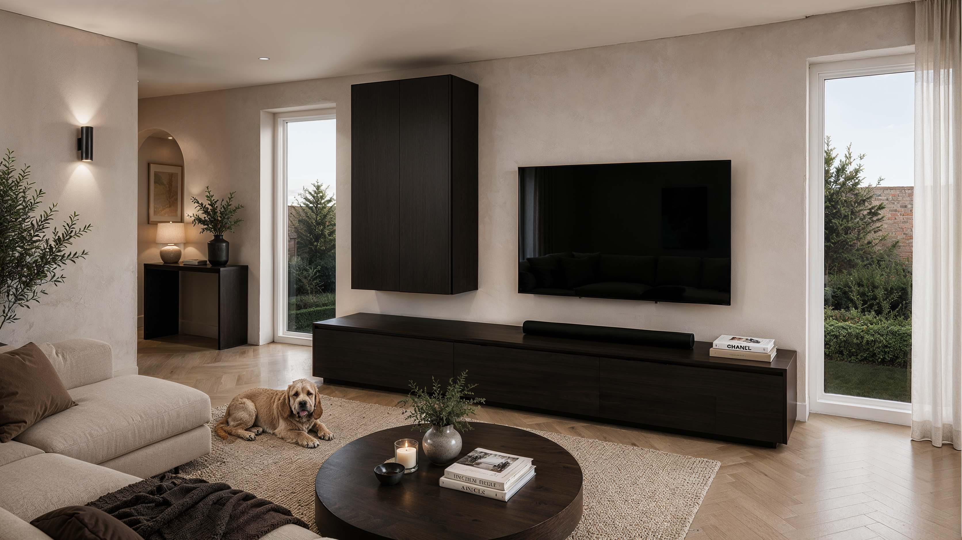 Tv meubel Mason Royal - Zwevend - Eiken - 3 kleppen - Chimney
