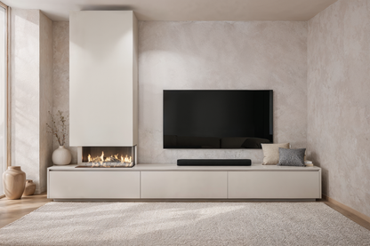 TV-meubel Mason Classic - Eiken - 3 kleppen - Elektrische haard - Met koof