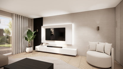 Wandpaneel - Wit - MDF - TV paneel