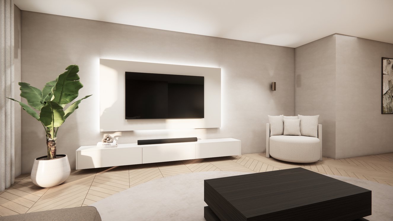 Wandpaneel Melamine Mat - TV paneel
