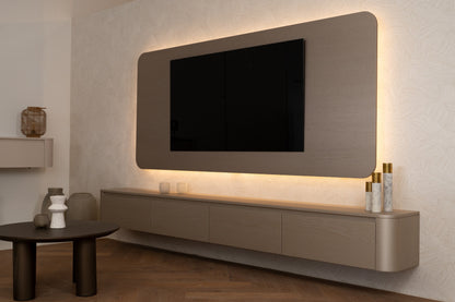 Tv-meubel set - Runa - Zwevend - Eiken - 4 Kleppen