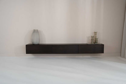 TV-meubel Zyan - Zwevend - Zwart - MDF -  3 kleppen
