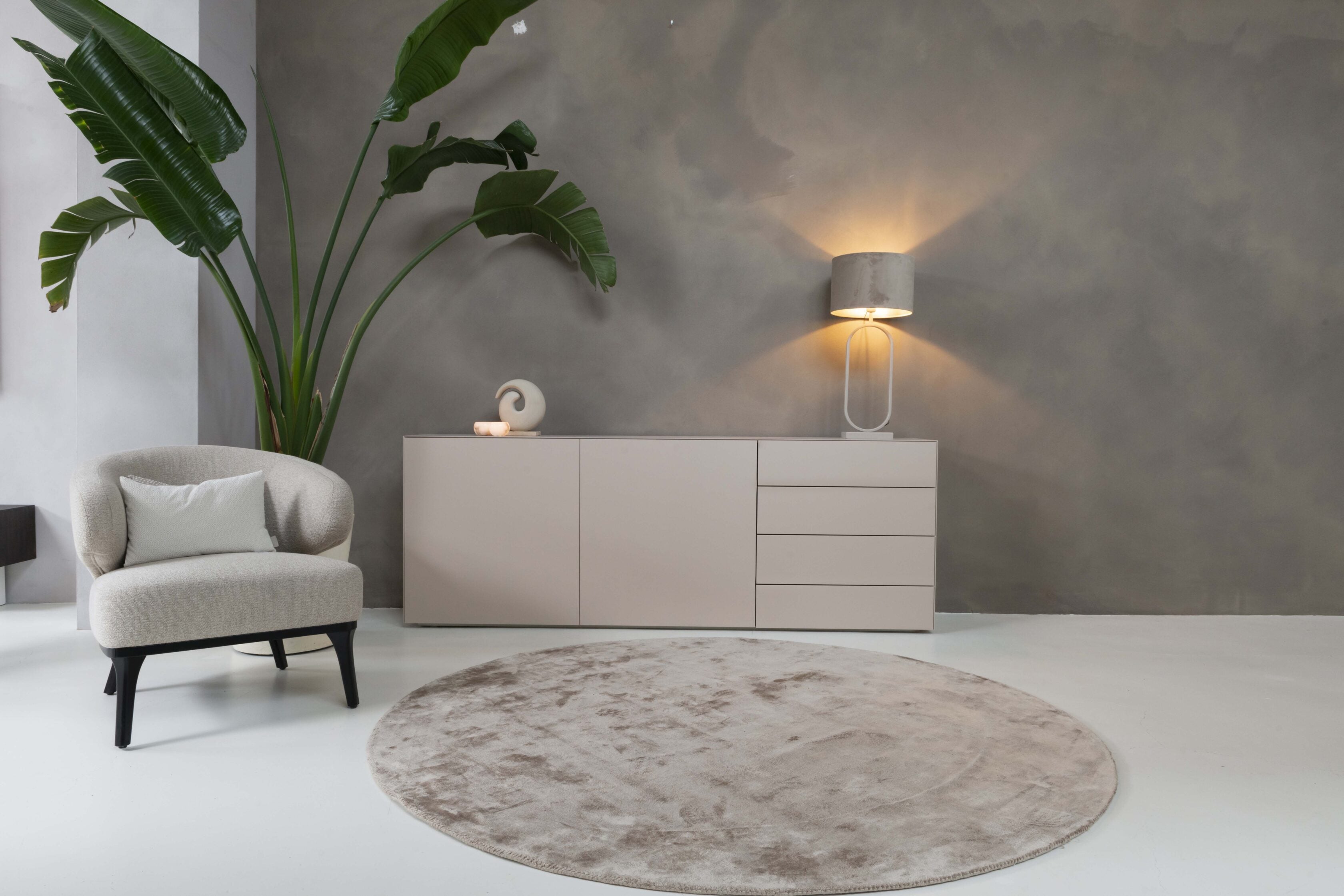 Dressoir Zyan - Zwevend - Beige - MDF - 2 deuren - 4 lades