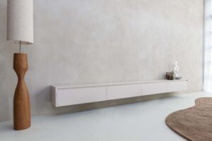 Maeve | Zwevend TV meubel | 4 Kleppen | MDF | 220 – 400 cm
